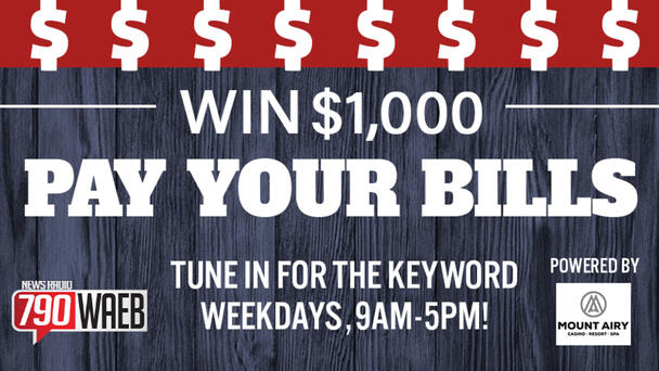 Listen to Win $1000 Weekdays! Powered by: Mount Airy Casino Resort!