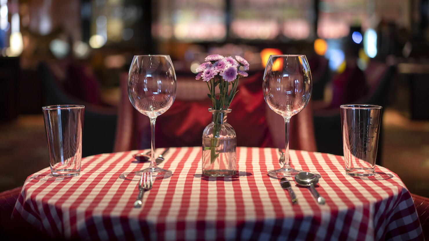 Dining table in the luxury restaurant