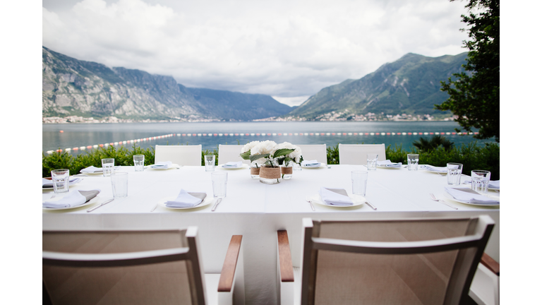 Empty Chairs And Table In Restaurant