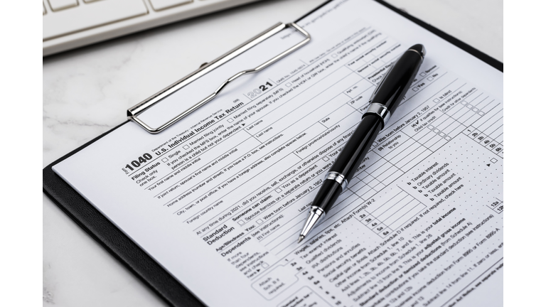 Tax Form 1040 Filing on Office Desk