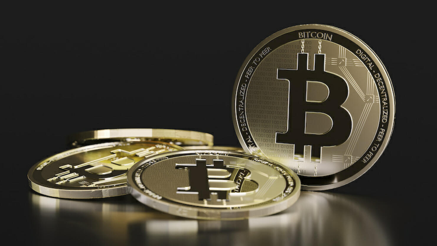 CGI image of bitcoin cryptocurrency