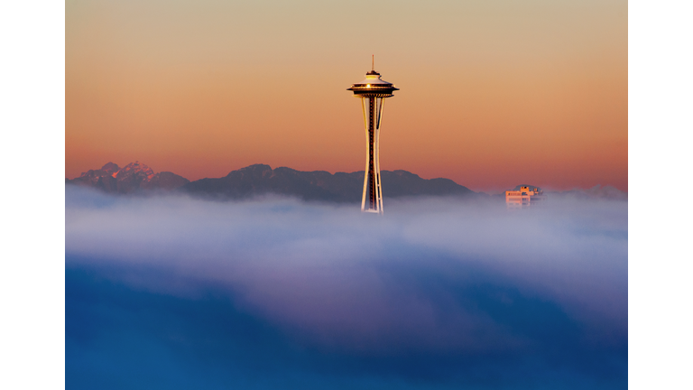 Seattle Space Needle in the Fog