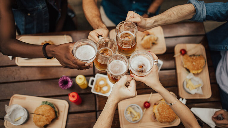 Raise your glasses for a toast.