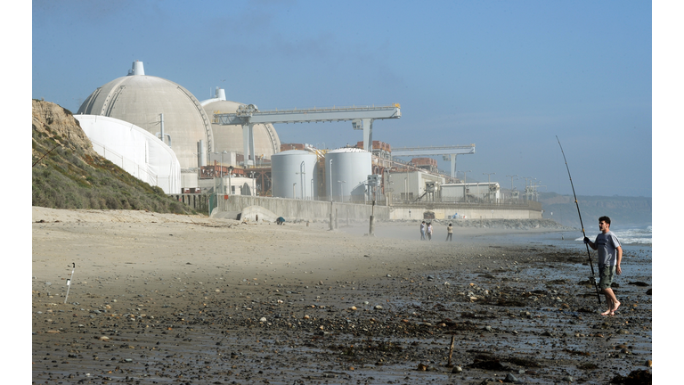 Fishermen beside the San Onofre Nuclear