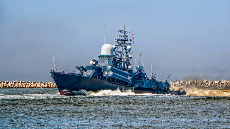 Russian military boat in the Baltic Sea