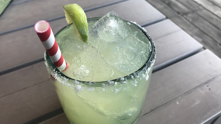 Margarita Outside on the Patio with Lime and Salt
