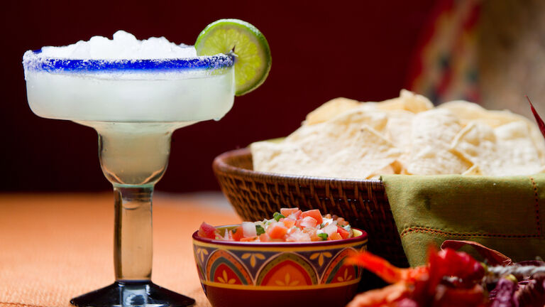 Chips, Salsa and Margarita Mexican Food and Drink