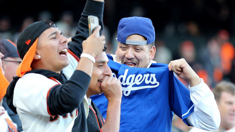 Los Angeles Dodgers fans trade punches and fight among themselves