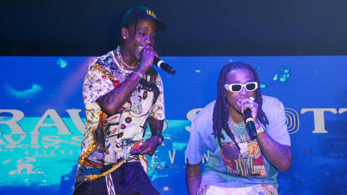 Quavo and Travis Scott at UH - Cougar Basketball - Coogfans