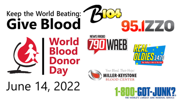 B104 - World Blood Donor Day - June 14th!