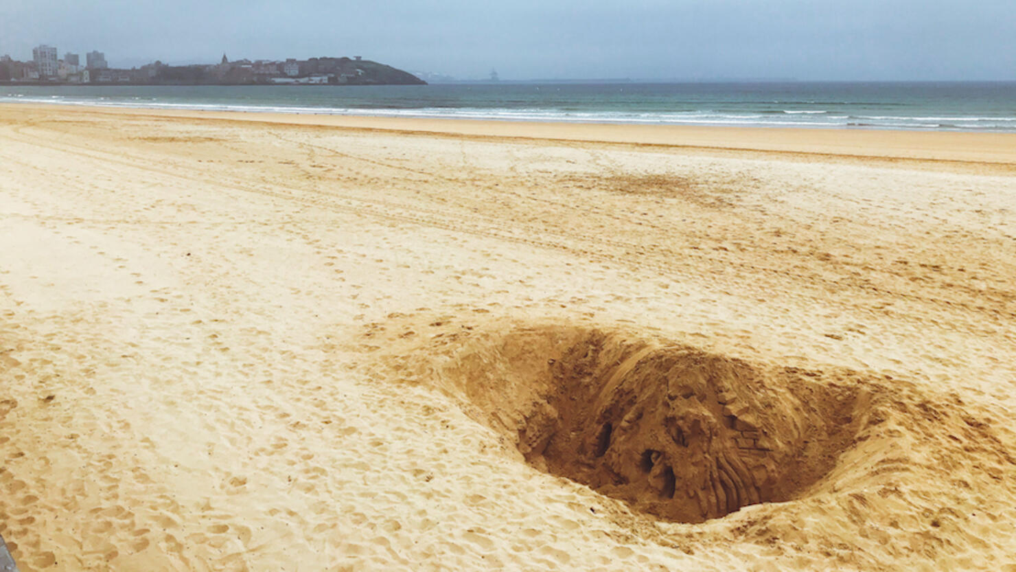 Big hole on the beach