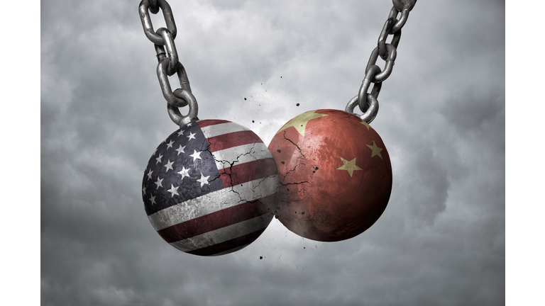 USA and China trade war concept