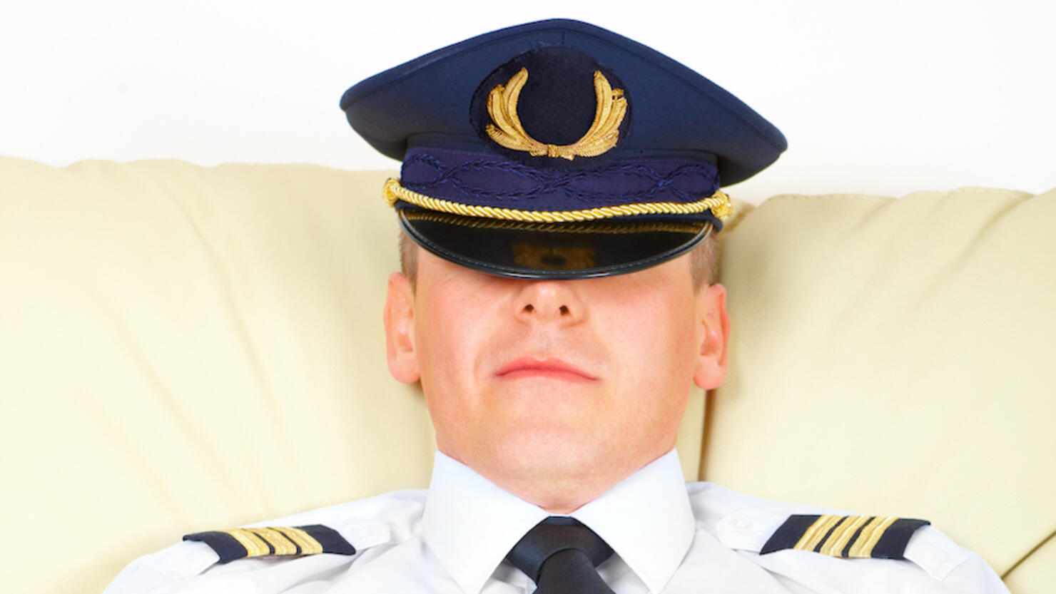 Airline pilot resting