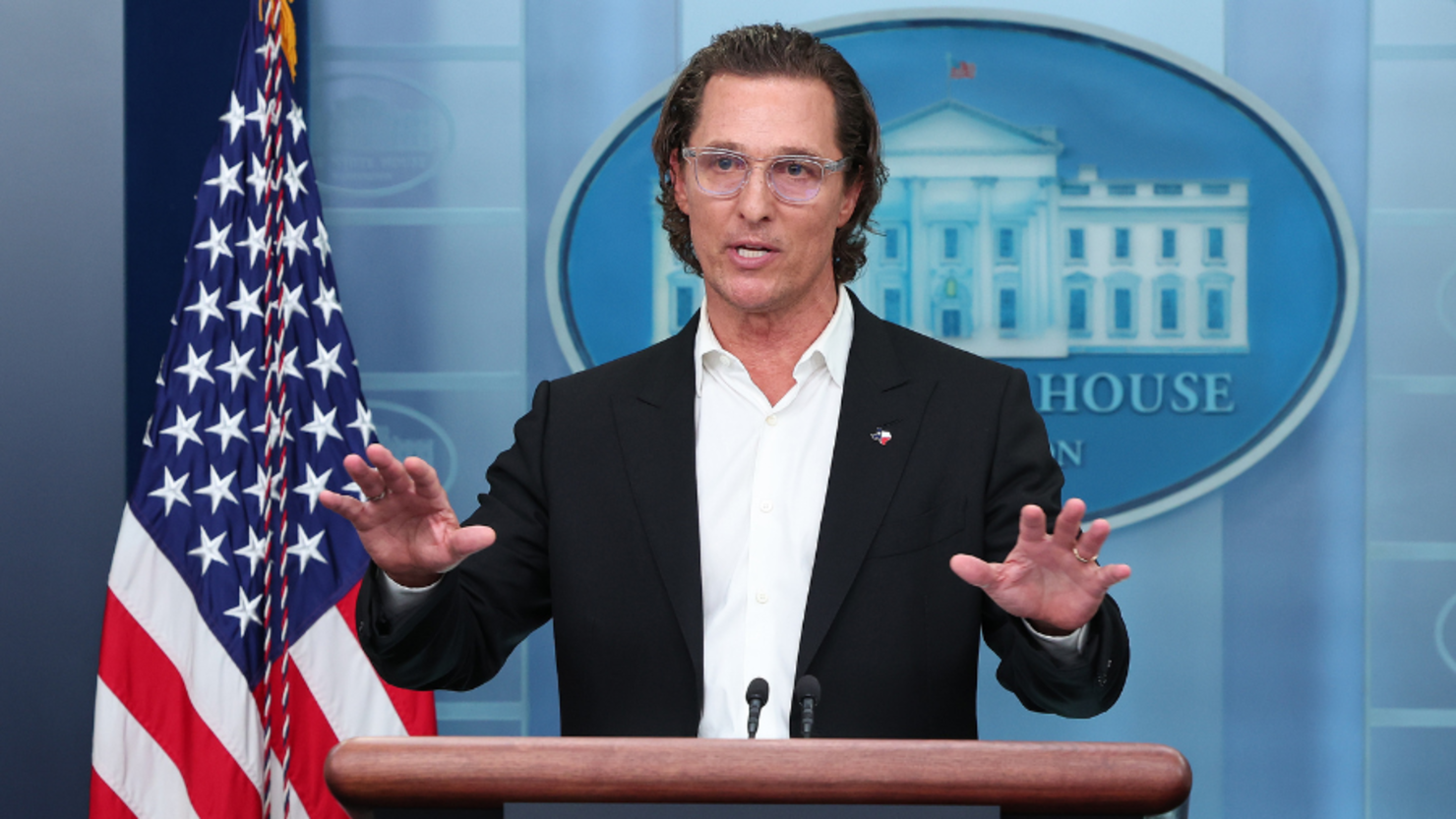 Matthew McConaughey Gives Emotional Speech At White House Press