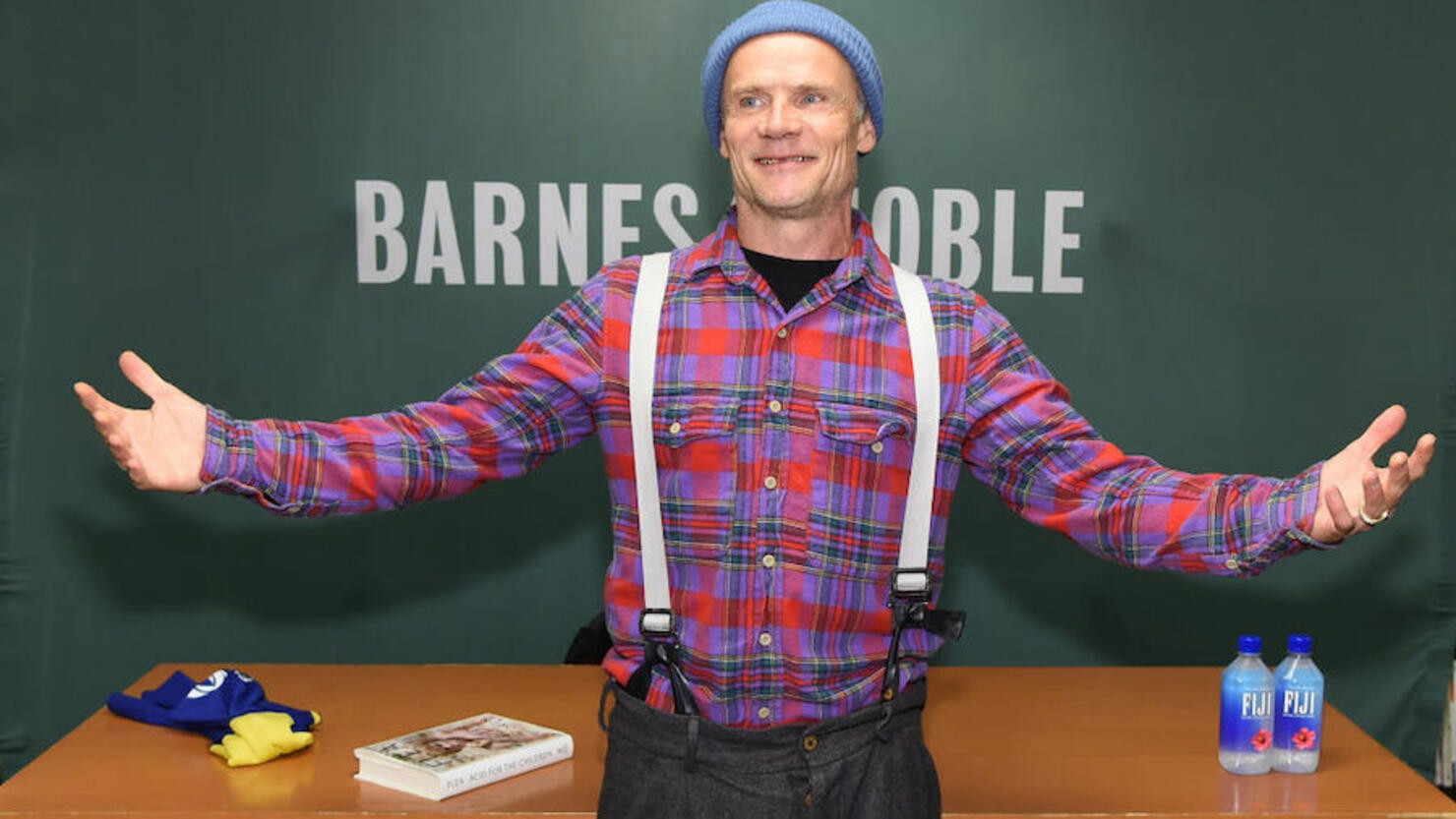 Flea Signs Copies Of His New Book "Acid For The Children"