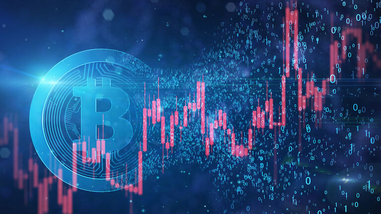Bitcoin and candlestick chart
