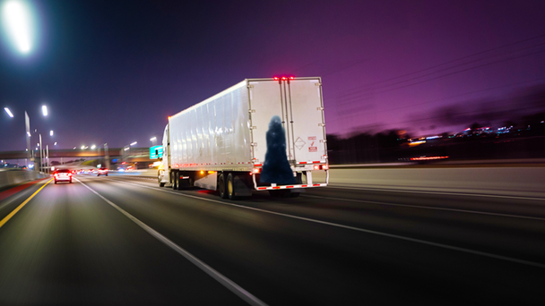 Trucker Spooked After Ghost Is Filmed Hanging On His Rig