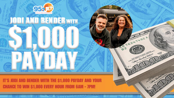 Jodi and Bender with the $1,000 Pay Day 