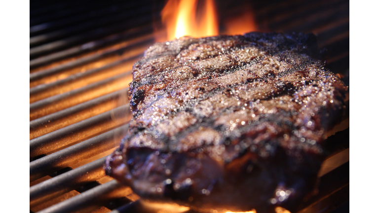 Grilled Steak with Flame