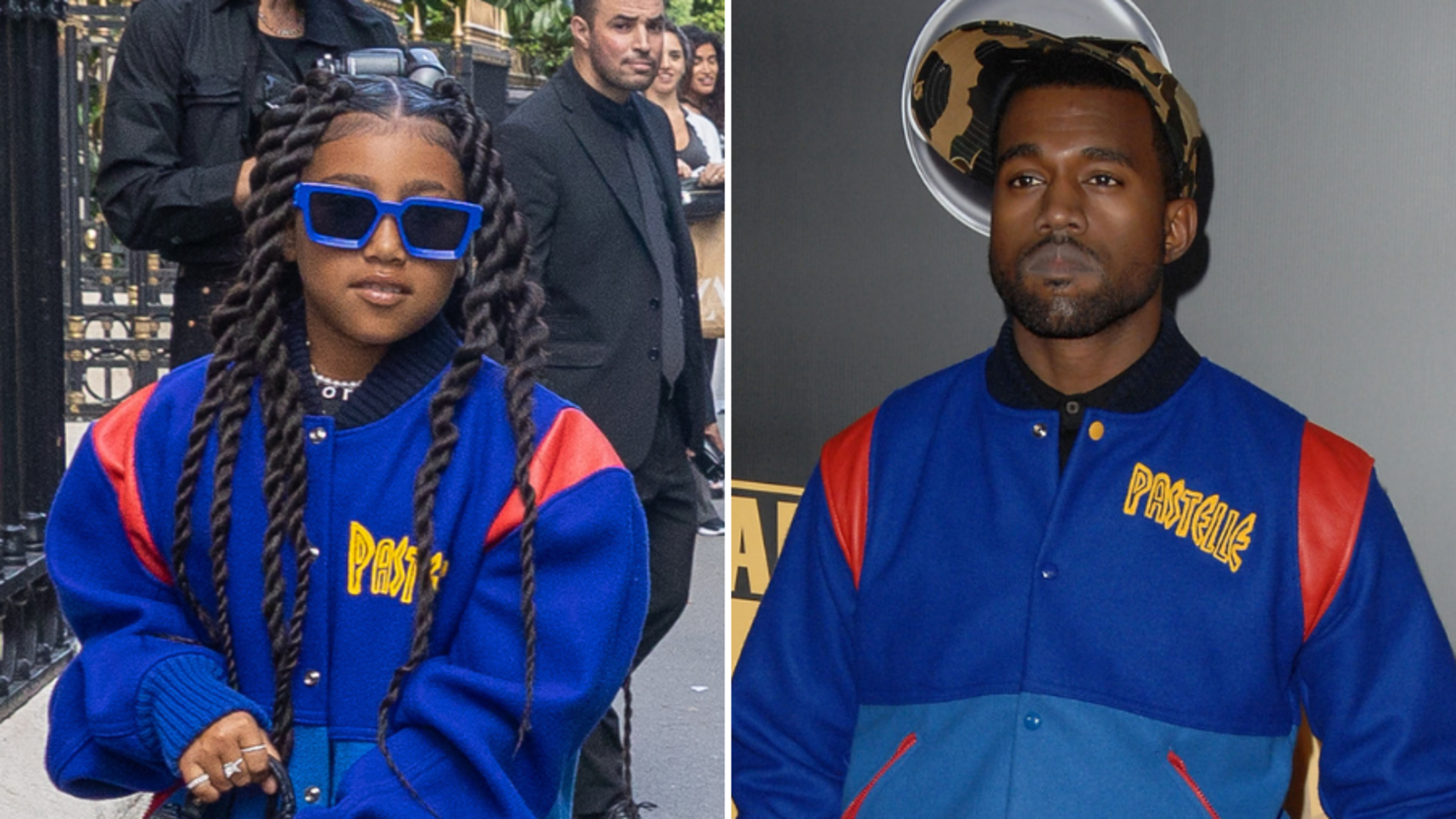 North West wears dad Kanye West's Pastelle jacket in Paris