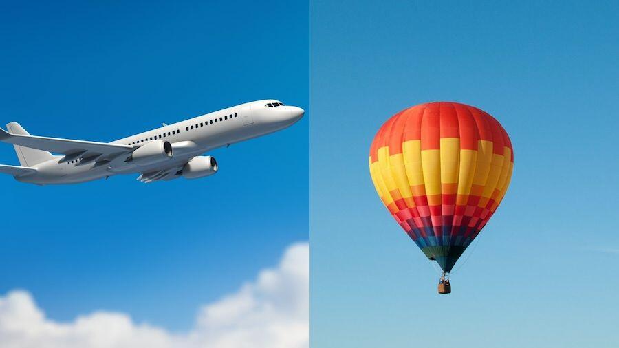 Hot air balloon deals airplane