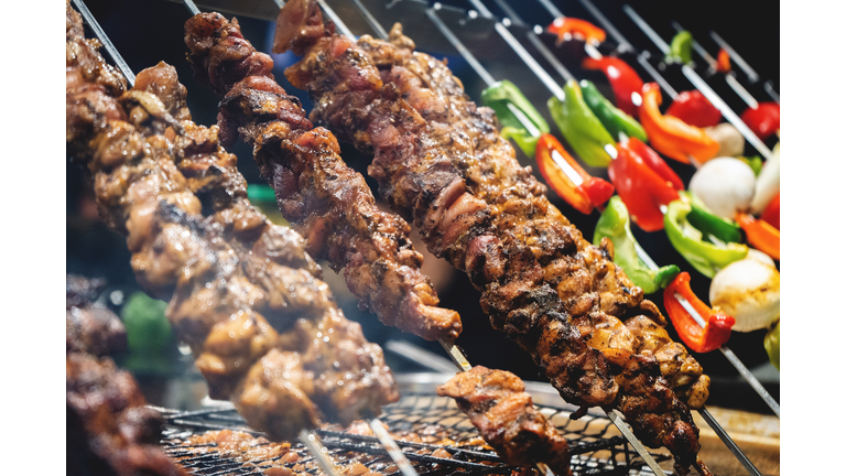 Kebabs on barbecue