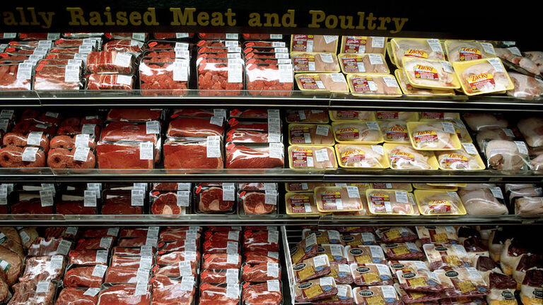 Meat in grocery store
