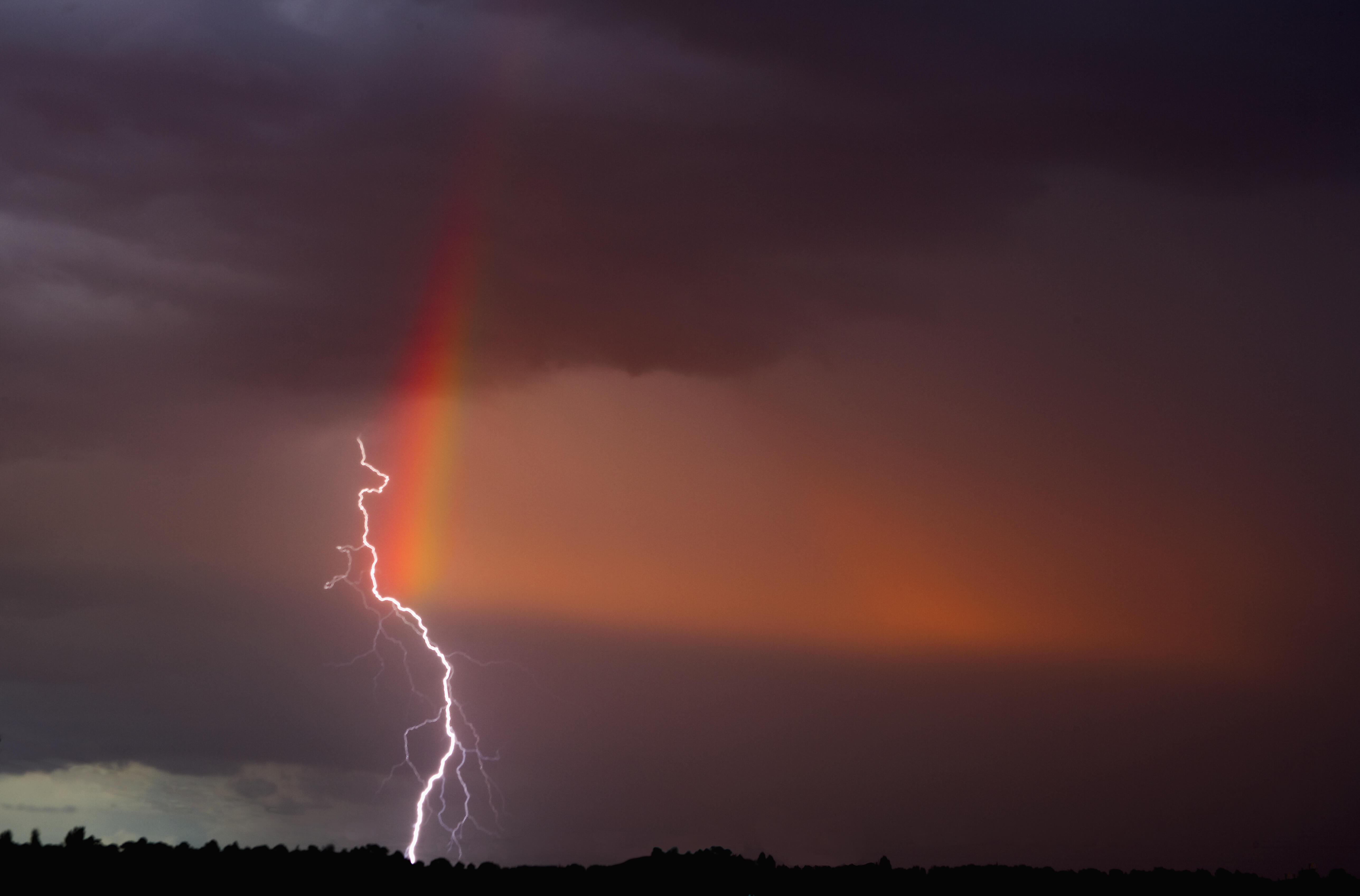 tornado rainbow lightning