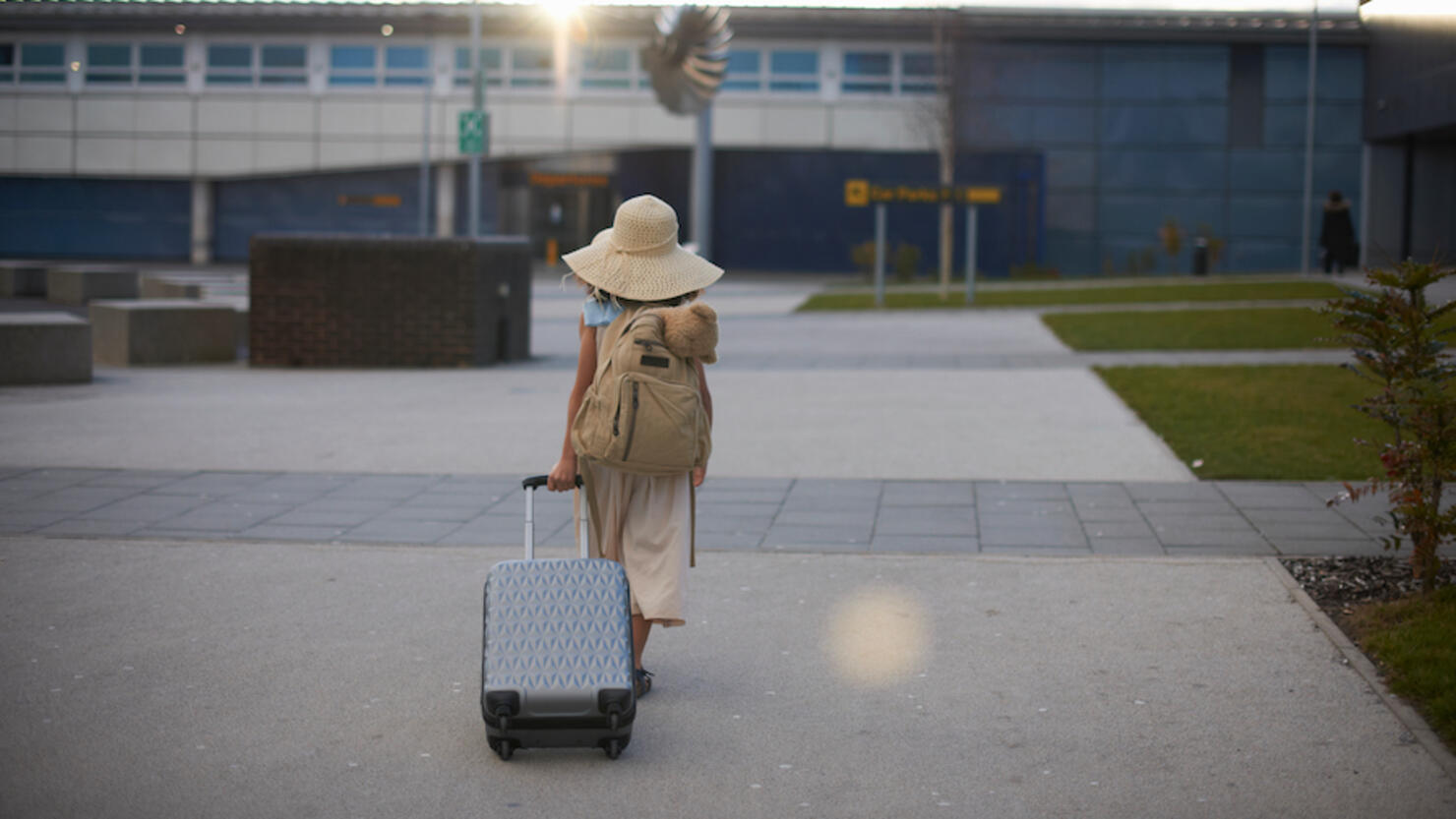 Young girl going on vacation