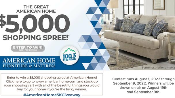 Win A $5000 Shopping Spree From American Home Furniture & Mattress!