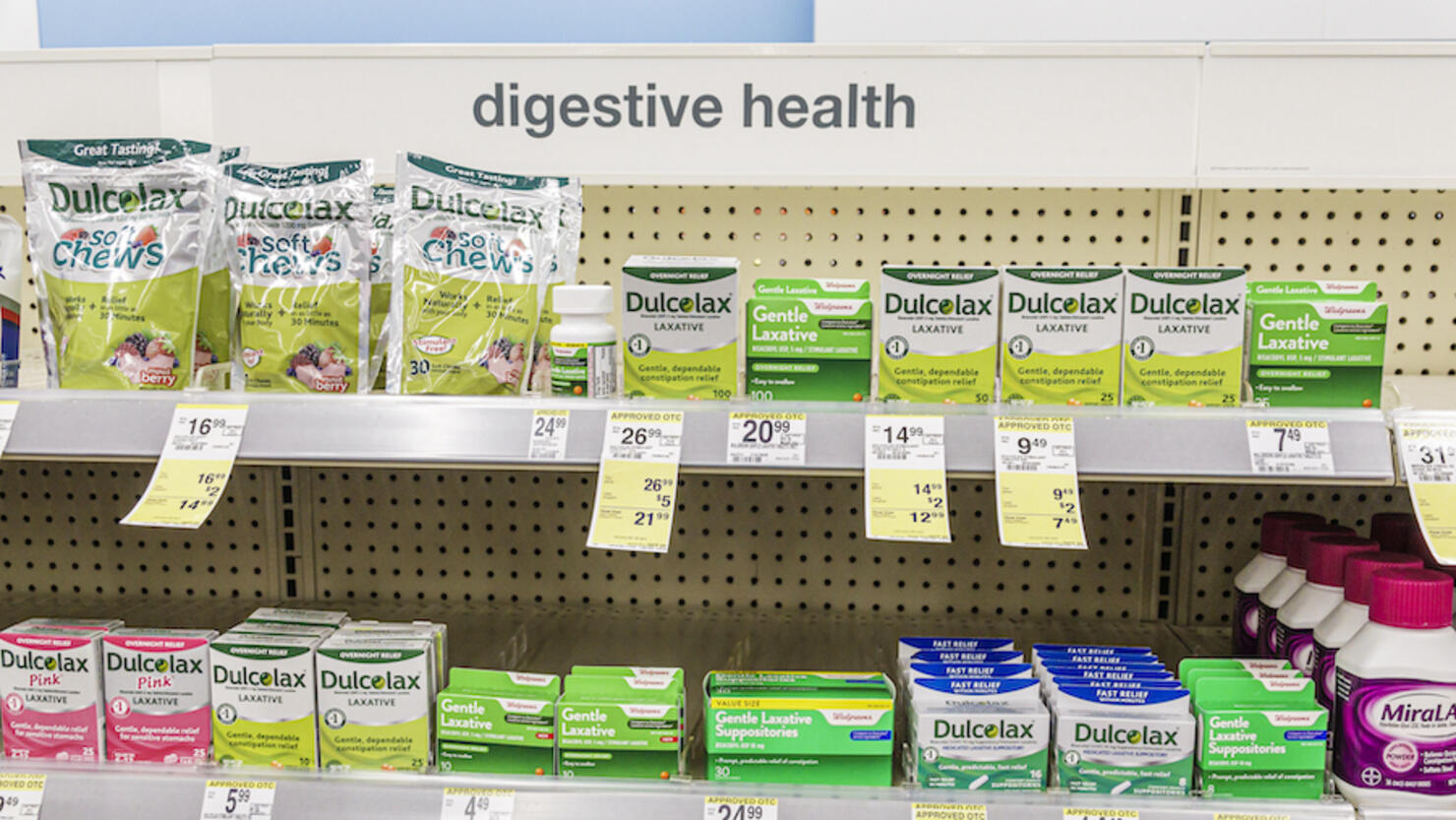 Miami Beach, Florida, Walgreens pharmacy, digestive health, Dulcolax laxative aisle