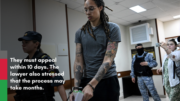 Brittany Griner's Legal Team Plans To Appeal 9-Year Prison Sentence