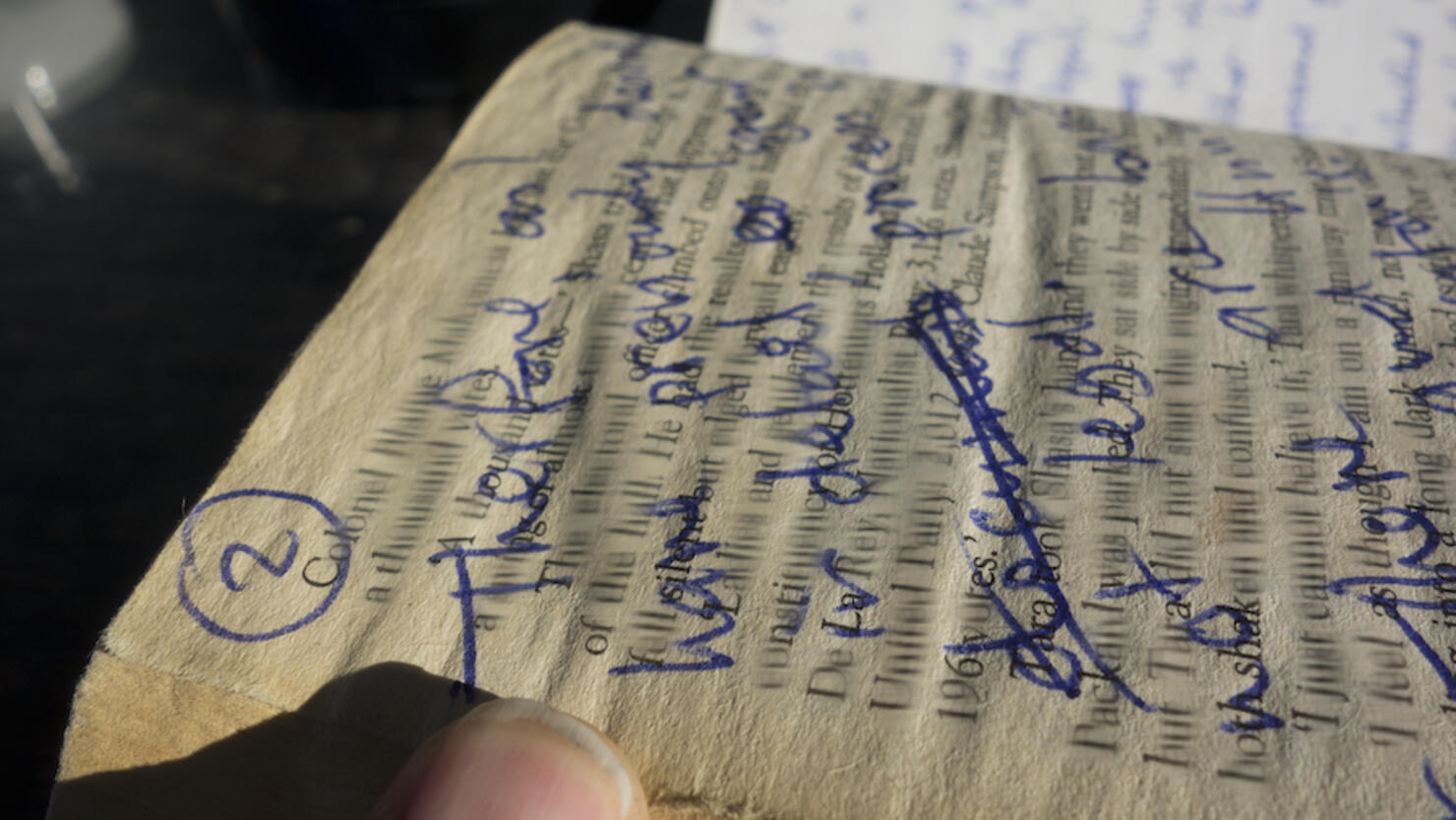 Europe, Greece, View Of Handwritten Notes (To Do List) On Pages Of Printed Book
