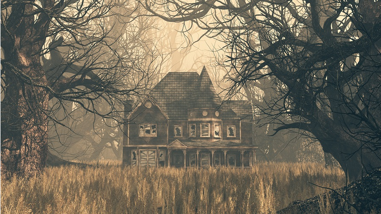 Haunted house scene