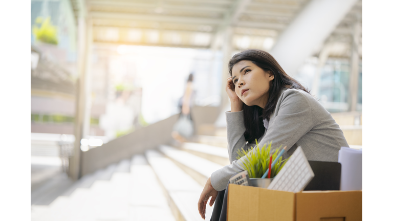 Businesswoman got Fired Unemployed Feeling Stressed