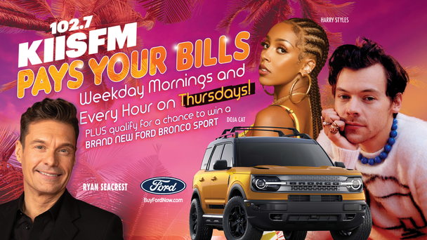 Ryan Seacrest Pays Your Bills WEEKDAY MORNINGS and EVERY HOUR on THURSDAYS!!