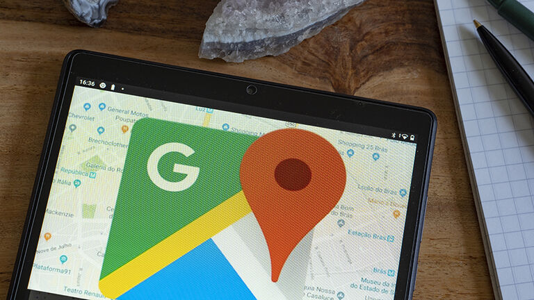 In this photo illustration Google Maps logo seen displayed