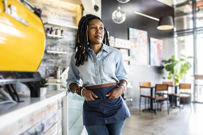 Portrait of female coffeeshop owner in coffeeshop