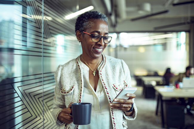 Senior Businesswoman using a phone