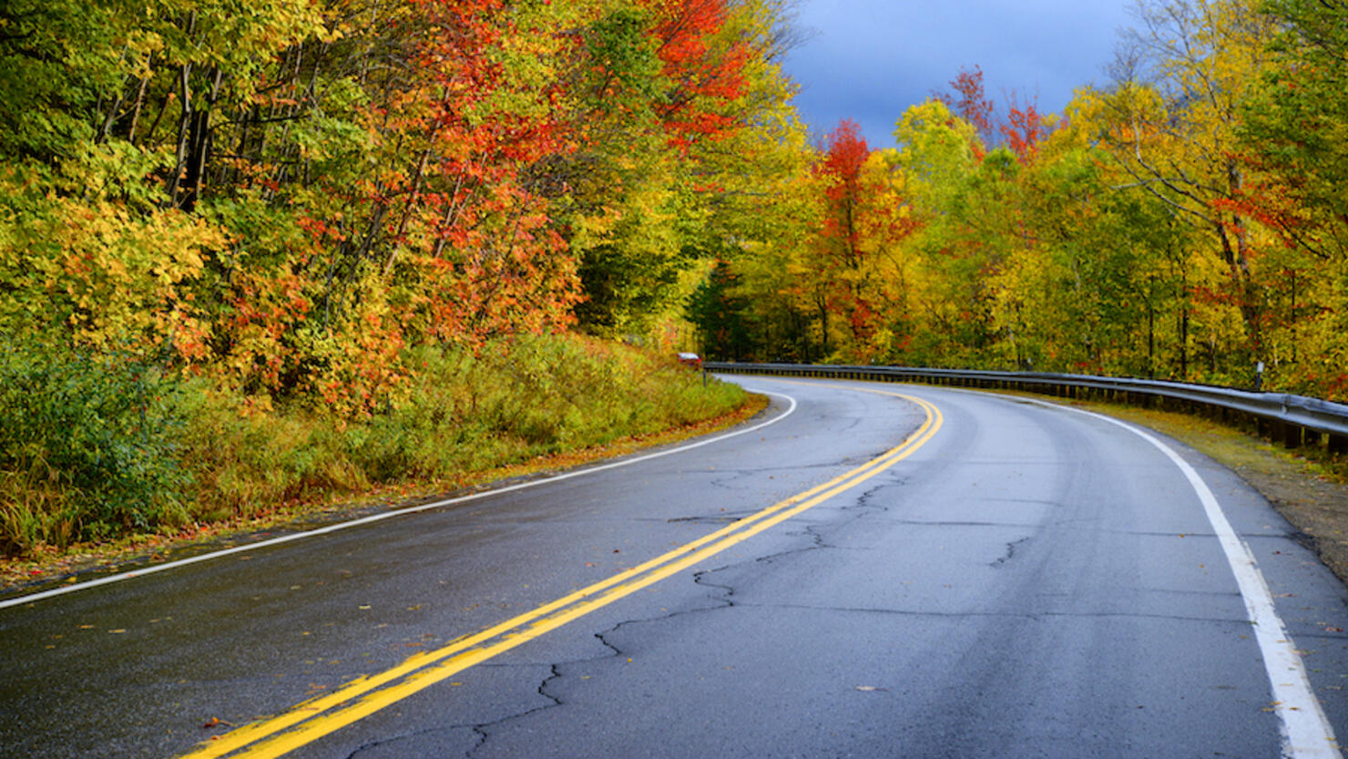 Road in Autumn foliage in New England