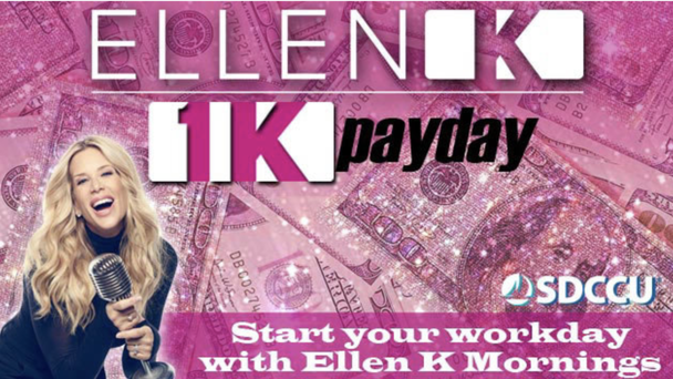 Listen To Win $1,000 with the Ellen K 1K Payday!