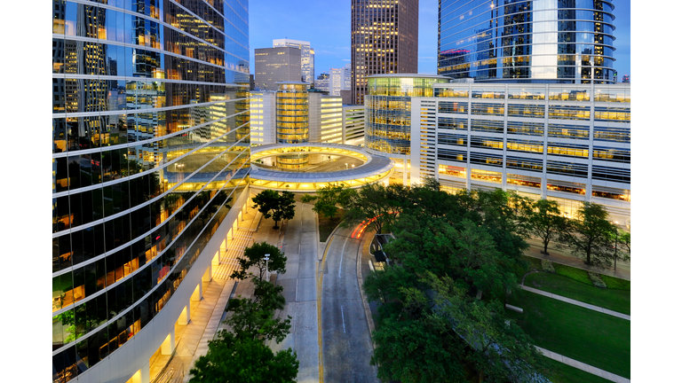 Houston Financial district at night