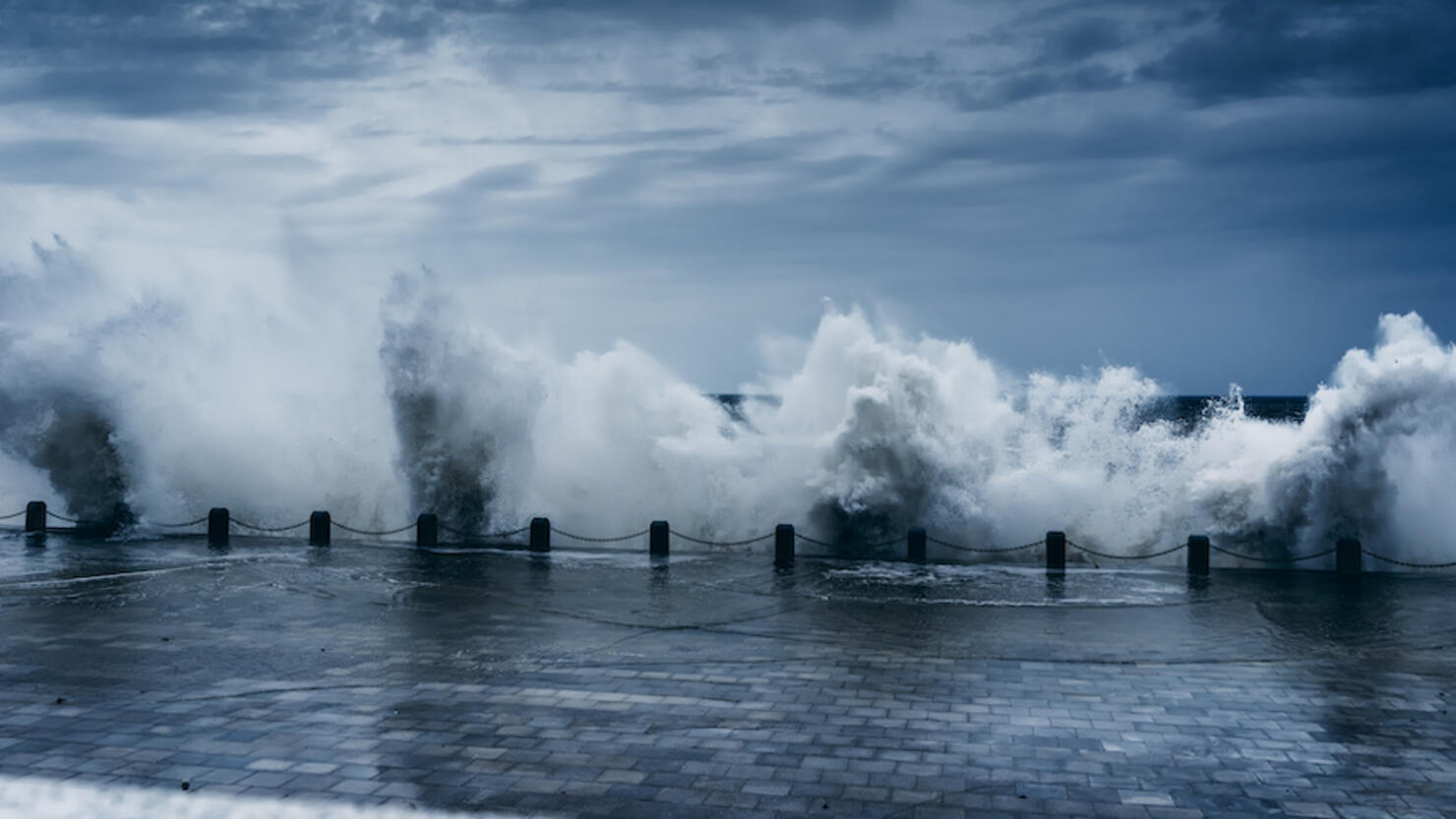 The storm whipped up powerful waves