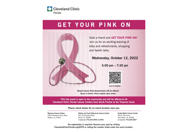 Get Your Pink On Cleveland Clinic Florida Flyer