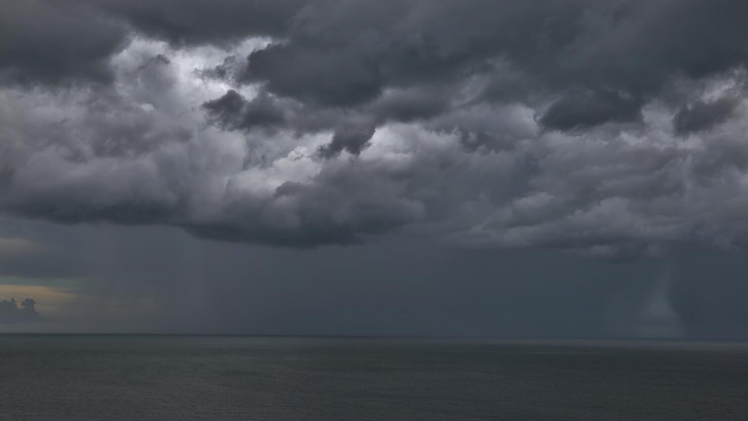 Overhead storm brings dark skies