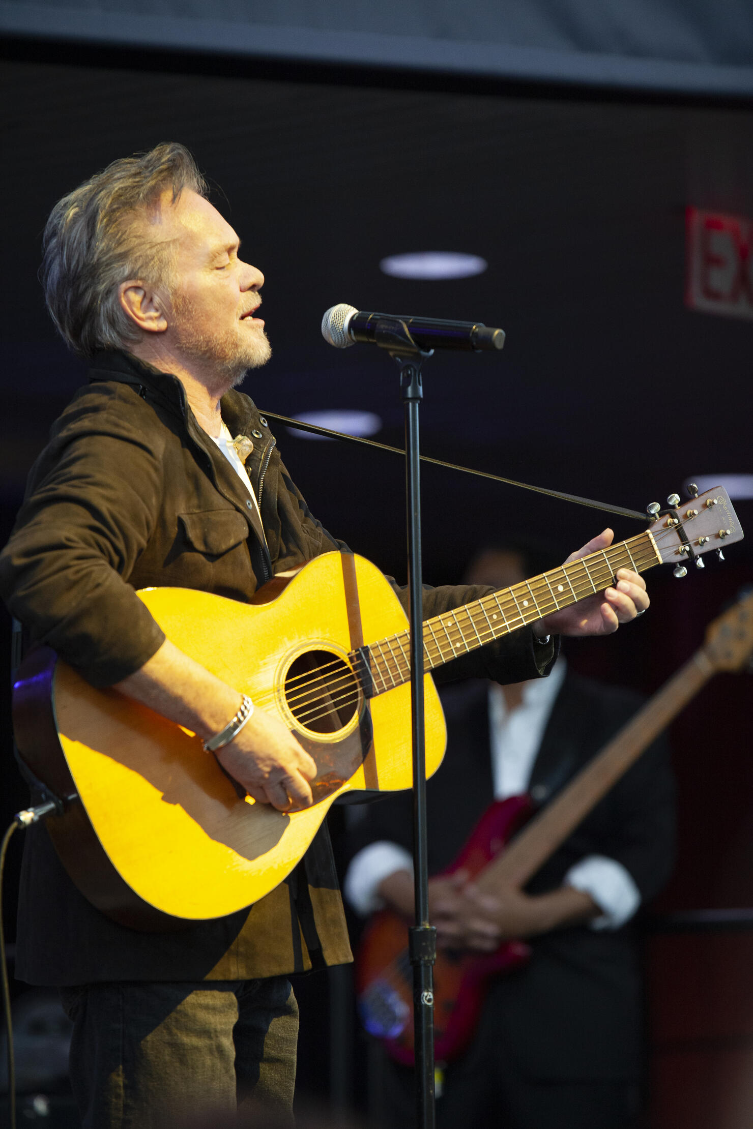 John Mellencamp performs his song Small Town before the start of