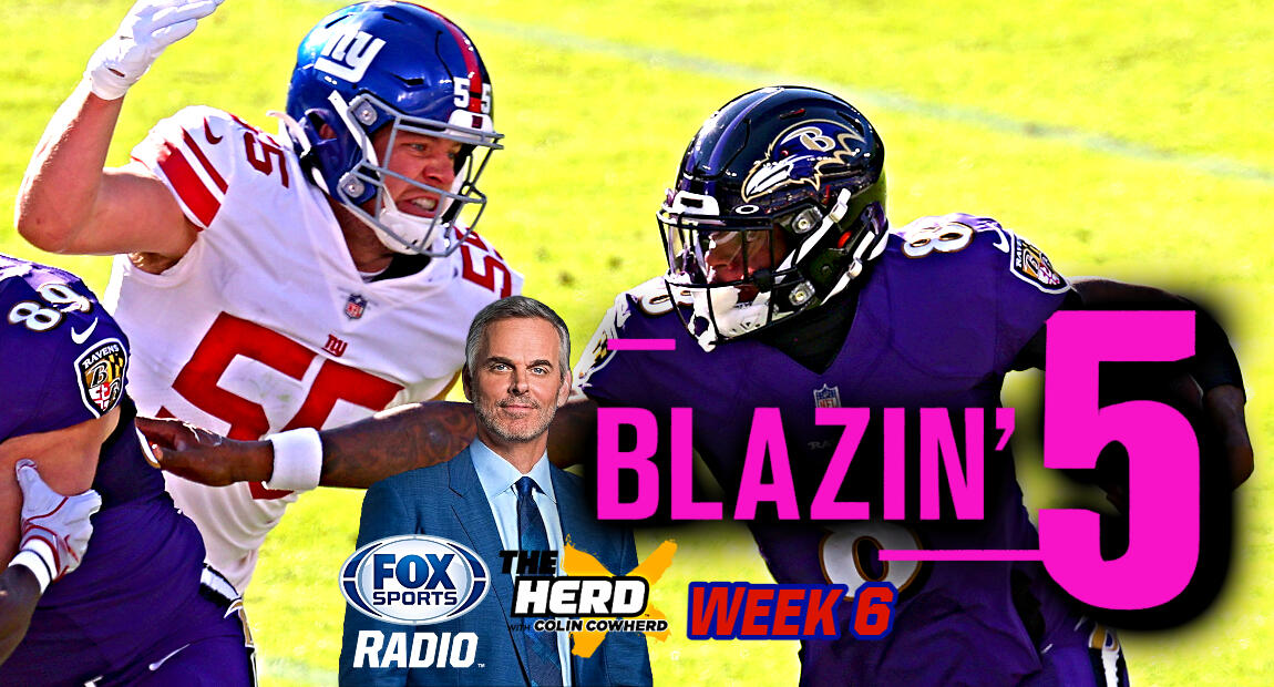 Blazing Five: Colin Cowherd Gives His 5 Best NFL Bets For Week 6 (Oct ...