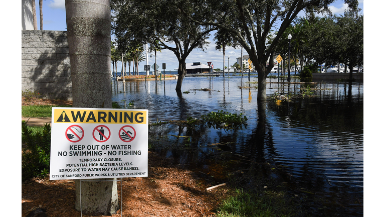 Street flooding is seen near City Hall and the Seminole
