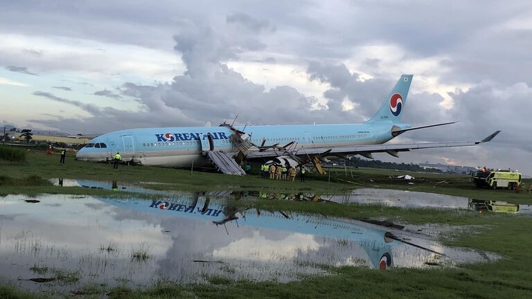 Korean Air overshoots Mactan Cebu airport runway