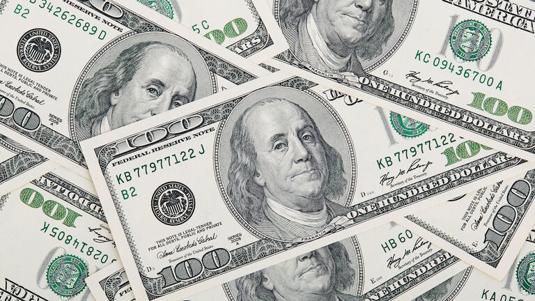 US dollars as a background